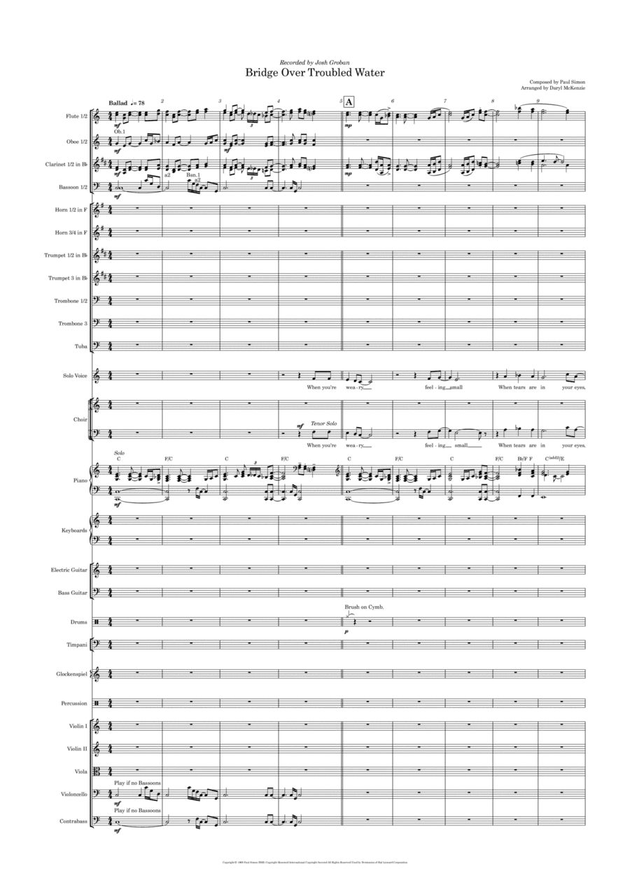 Bridge Over Troubled Water (arr. Daryl McKenzie)