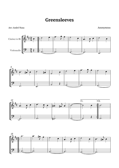 Greensleeves (arr. André Nusa)