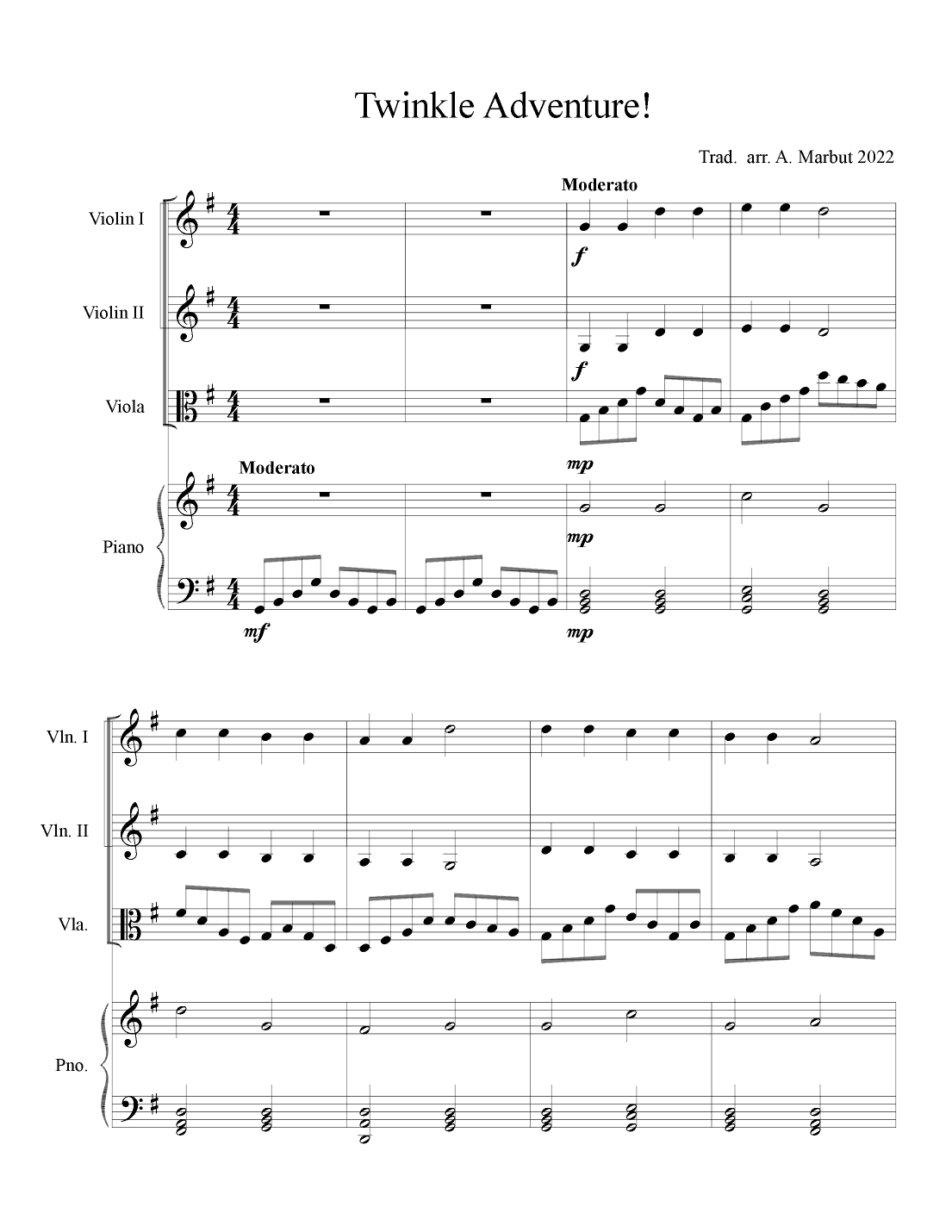 Twinkle Adventure! - SCORE (arr. A. Marbut 2022)