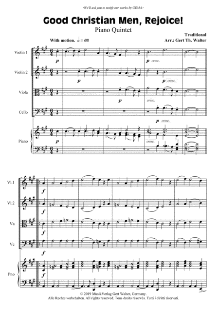 Good Christian Men, Rejoice! (arr. Gert Th. Walter)