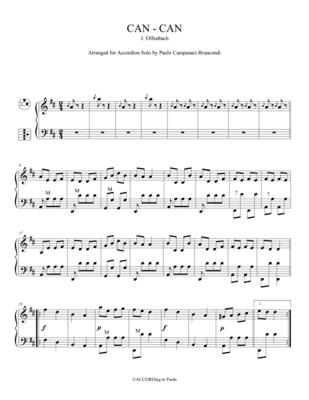 Can Can - Accordion Version (arr. Paolo Campanari Brancondi)