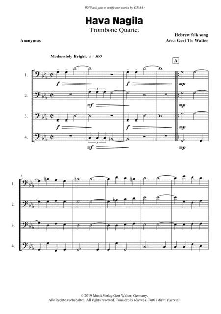 Hava Nagila (arr. Gert Th. Walter)