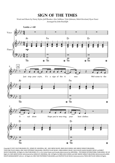 Sign Of The Times (arr. John Rudolph)