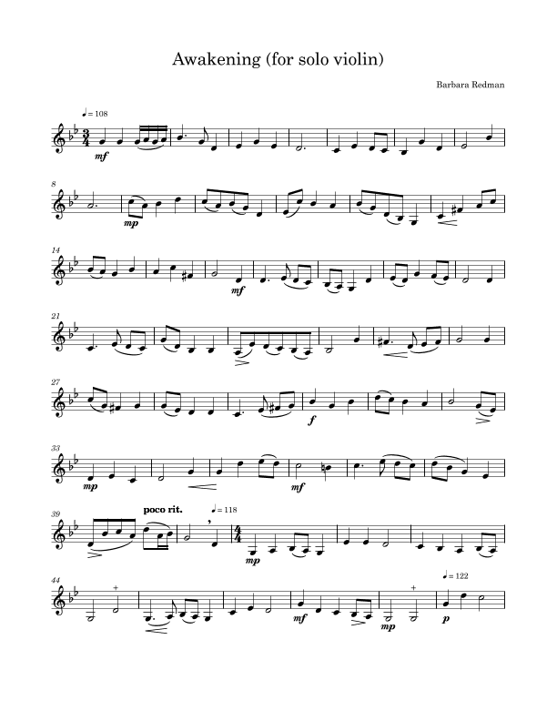 Awakening (for solo violin)