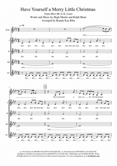 Have Yourself A Merry Little Christmas  from MEET ME IN ST. LOUIS (arr. Brandy Kay Riha / BK Riha)