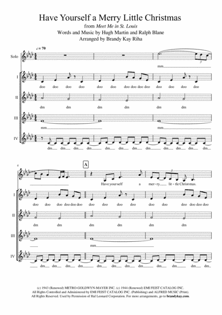 Have Yourself A Merry Little Christmas  from MEET ME IN ST. LOUIS (arr. Brandy Kay Riha / BK Riha)
