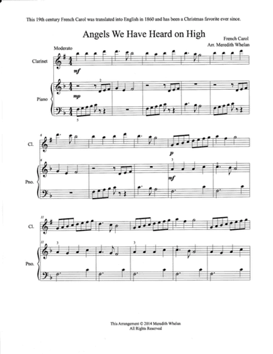 Christmas Duets for Clarinet & Piano Vol. 2:  11 Traditional Carols (arr. Meredith Whelan)