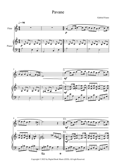 Pavane - Gabriel Faure (Flute + Piano) (arr. Digital Book Music)