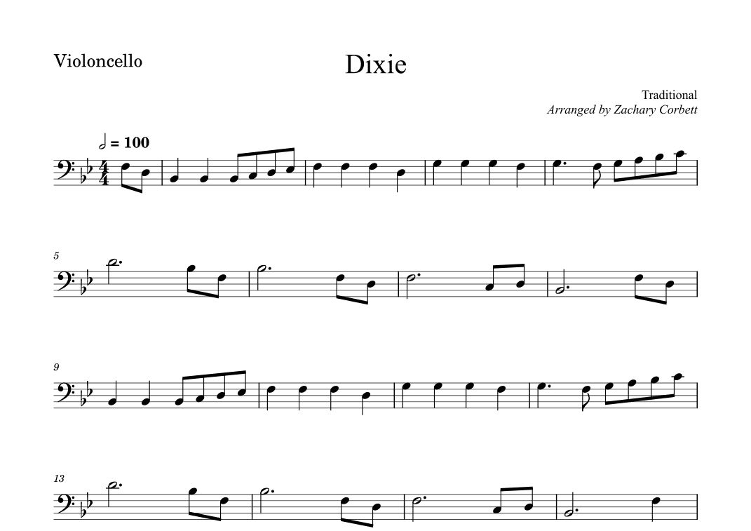 Dixie (arr. Zachary Corbett)