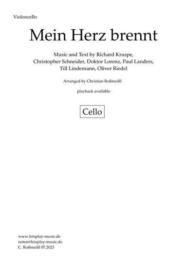 Mein Herz Brennt (arr. Christian Roßmeißl)