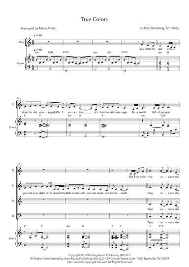 True Colors (arr. Maria Mullin)