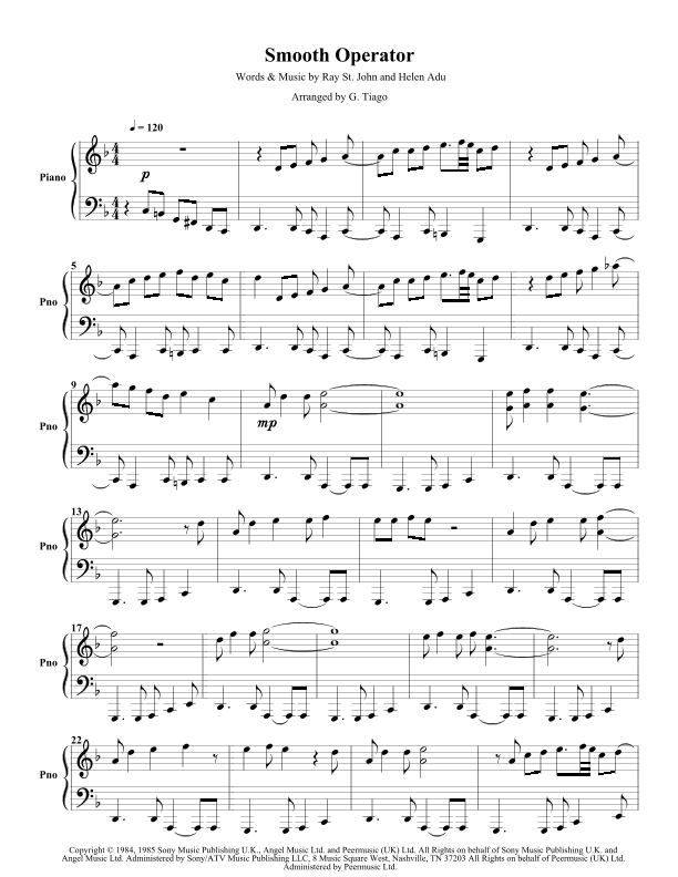 Smooth Operator (arr. G. Tiago)