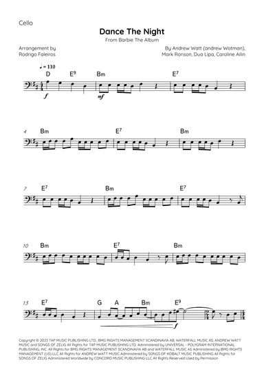 Dance The Night (arr. Rodrigo Faleiros)