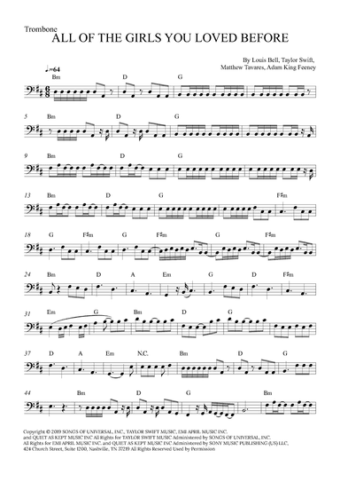 All Of The Girls You Loved Before (arr. Alex Nunes Rodrigues)