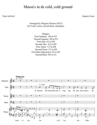 Massa's in de cold, cold ground (arr. Mogens Eliasen)