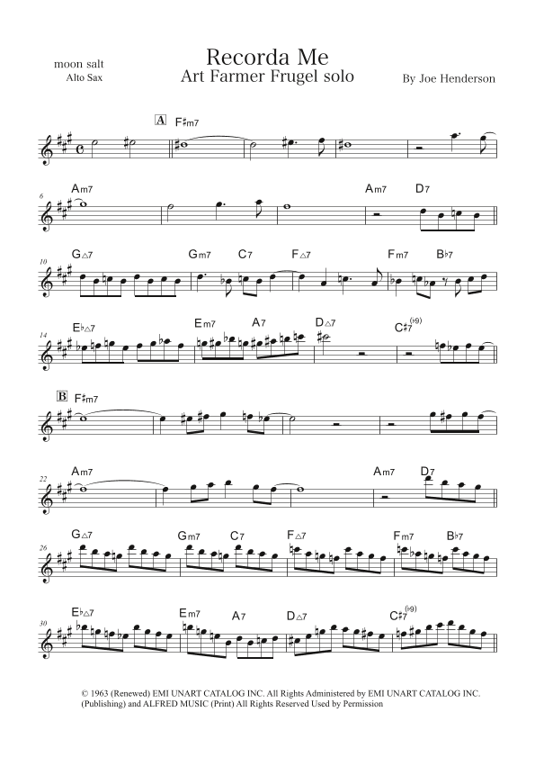 Recorda Me (arr. moon salt)