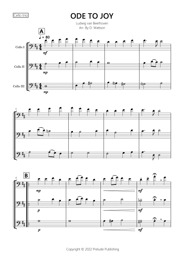 Ode To Joy (arr. D. Wattson)