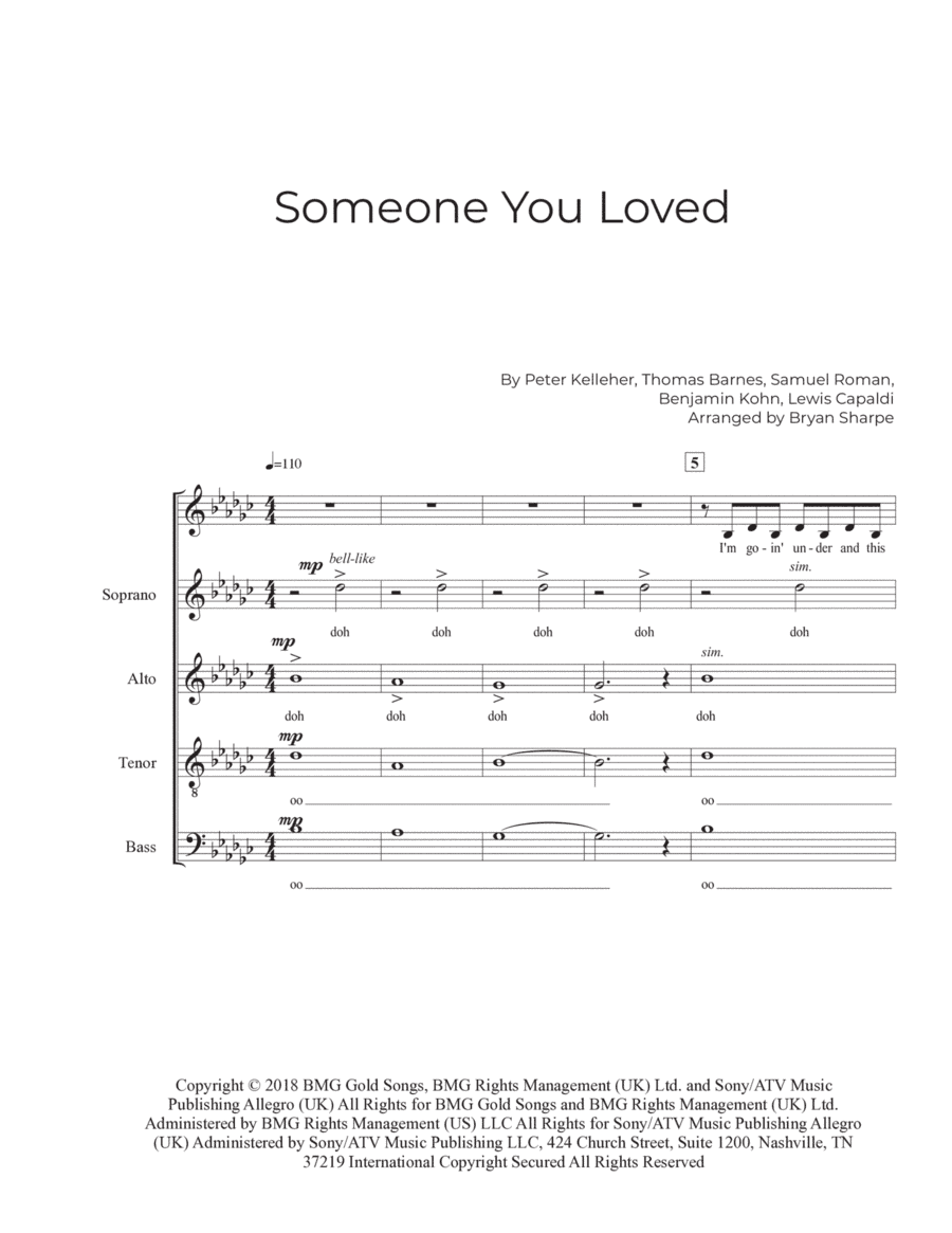 Someone You Loved (arr. Bryan Sharpe)