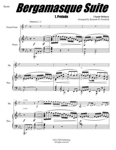 Bergamasque Suite - horn and piano (arr. Kenneth D. Friedrich)