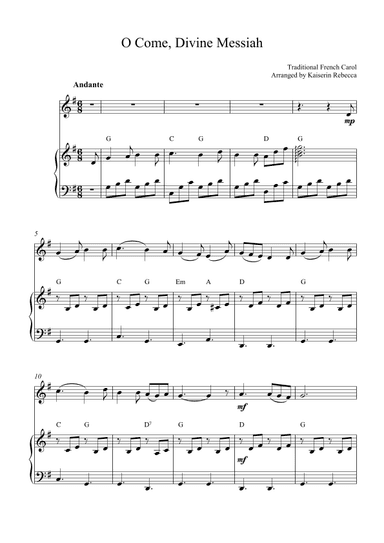 O Come, Divine Messiah (arr. Kaiserin Rebecca)