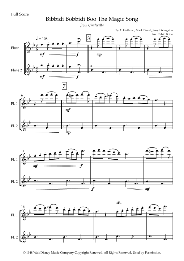Bibbidi-bobbidi-boo (the Magic Song) (arr. Fabio Britto)
