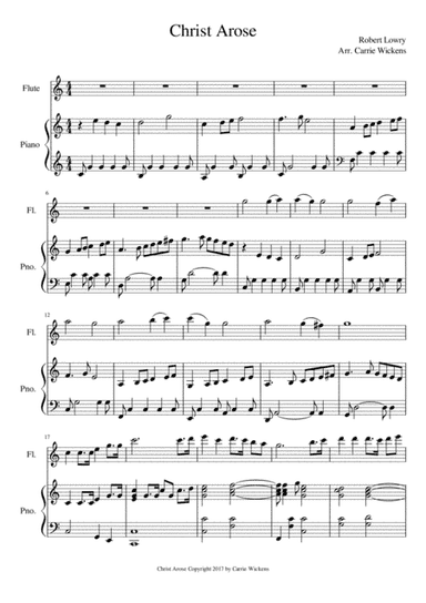 Christ Arose Intermediate Flute Solo (arr. Carrie Wickens)