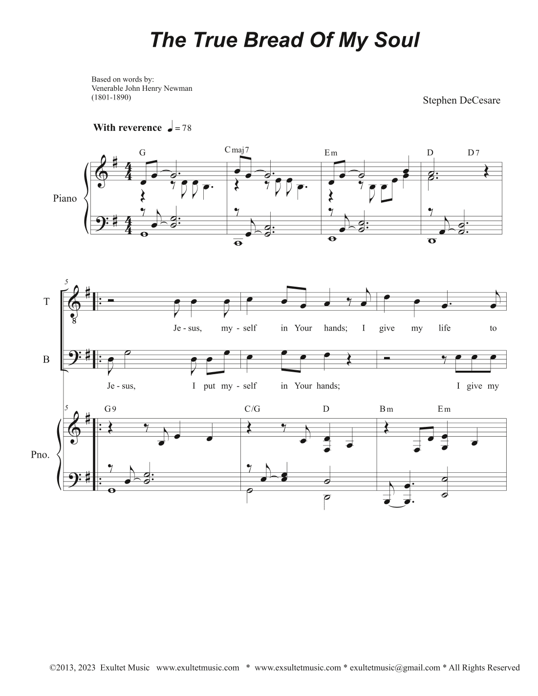 The True Bread Of My Soul (2-part choir - (TB)