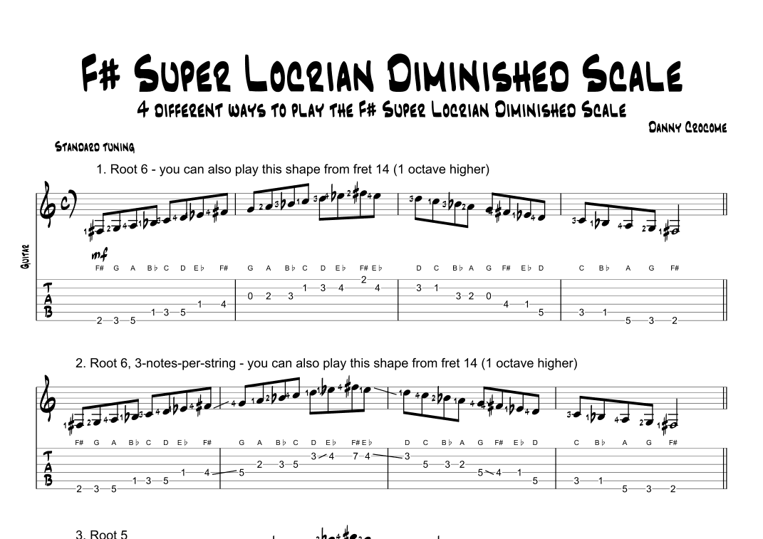 F# Super Locrian Diminished Scale (4 Ways to Play)