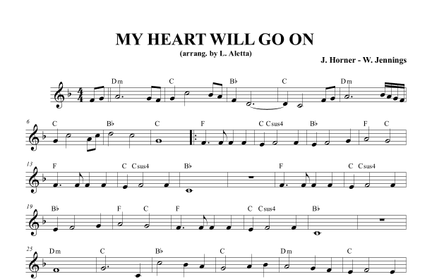 My Heart Will Go On (love Theme From 'titanic') (arr. Luca Aletta)