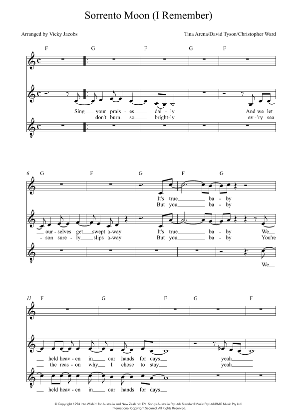 Sorrento Moon (i Remember) (arr. Vicky Jacobs)