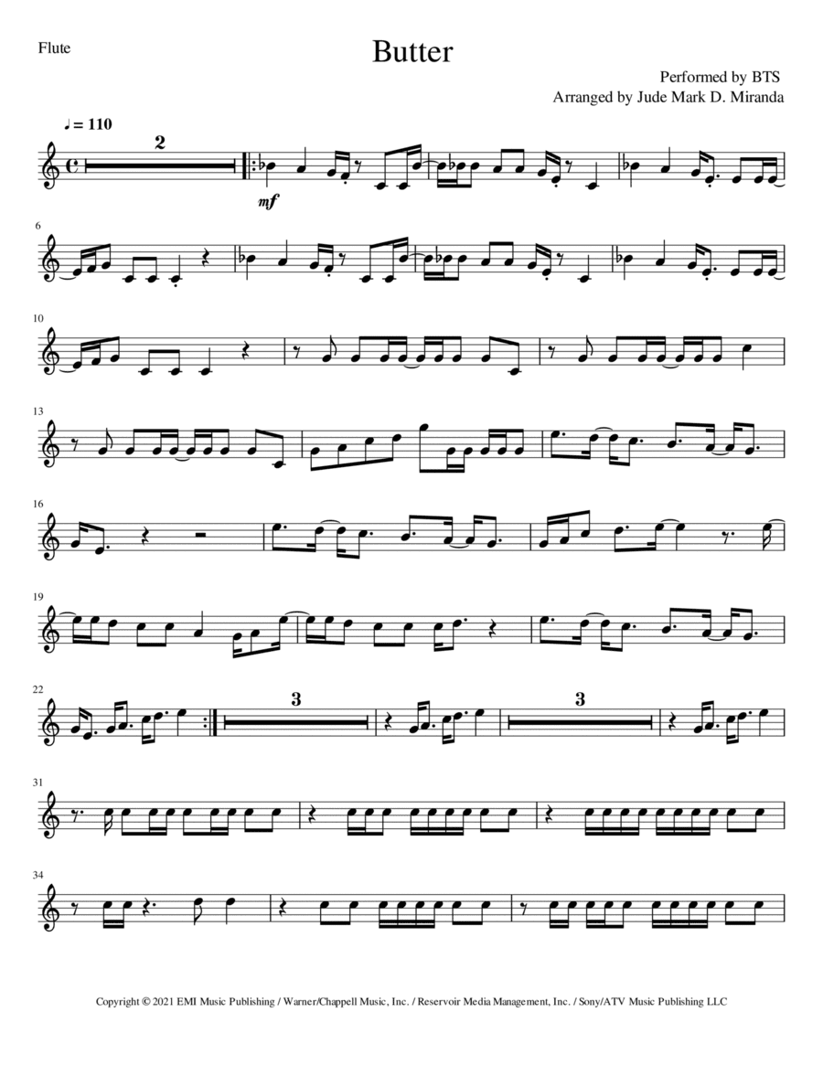 Butter (arr. JUDE MARK D. MIRANDA)