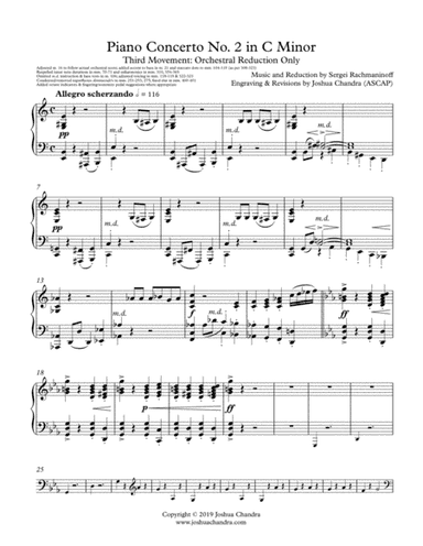 Rachmaninoff Piano Concerto No. 2 in C Minor - Movement 3 (Accompaniment/Orchestral Reduction Only) (arr. Joshua Chandra)