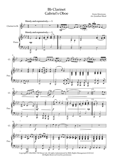 Gabriel's Oboe (arr. Jonathan Mead)