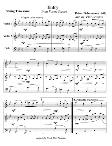 Entry-Schumann-String Trio (arr. Phil Beaman)