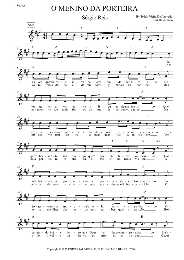 O Menino Da Porteira (arr. Leo Silva)