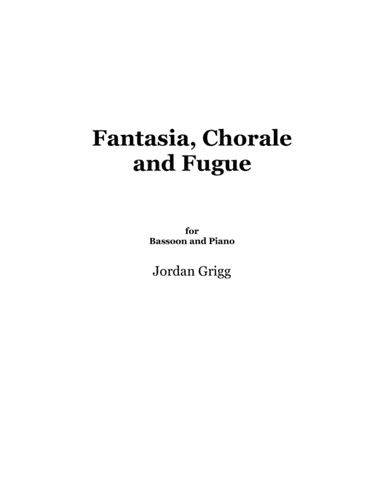 Fantasia, Chorale and Fugue for Bassoon and Piano