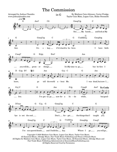 The Commission (arr. Joshua Chandra)