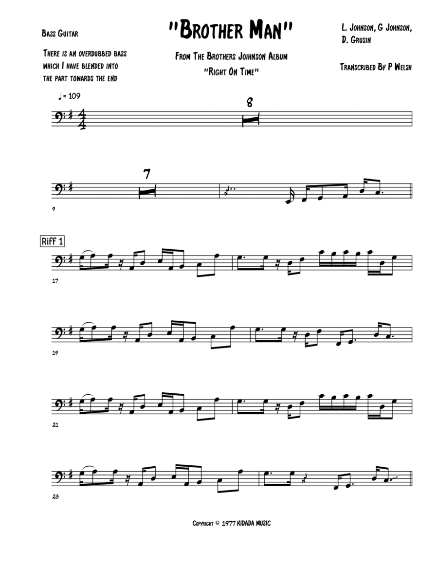 Brother Man (arr. Accubass)