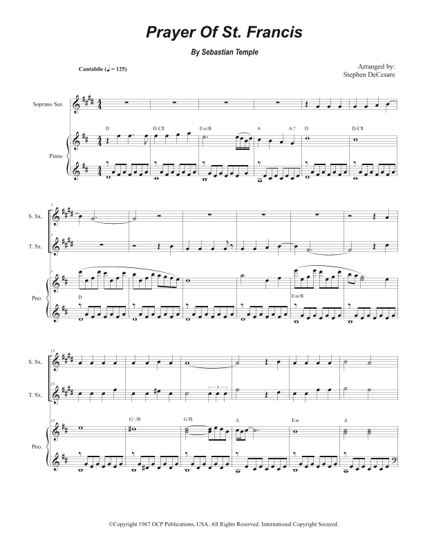 Make Me A Channel Of Your Peace (prayer Of St. Francis) (arr. Stephen DeCesare)