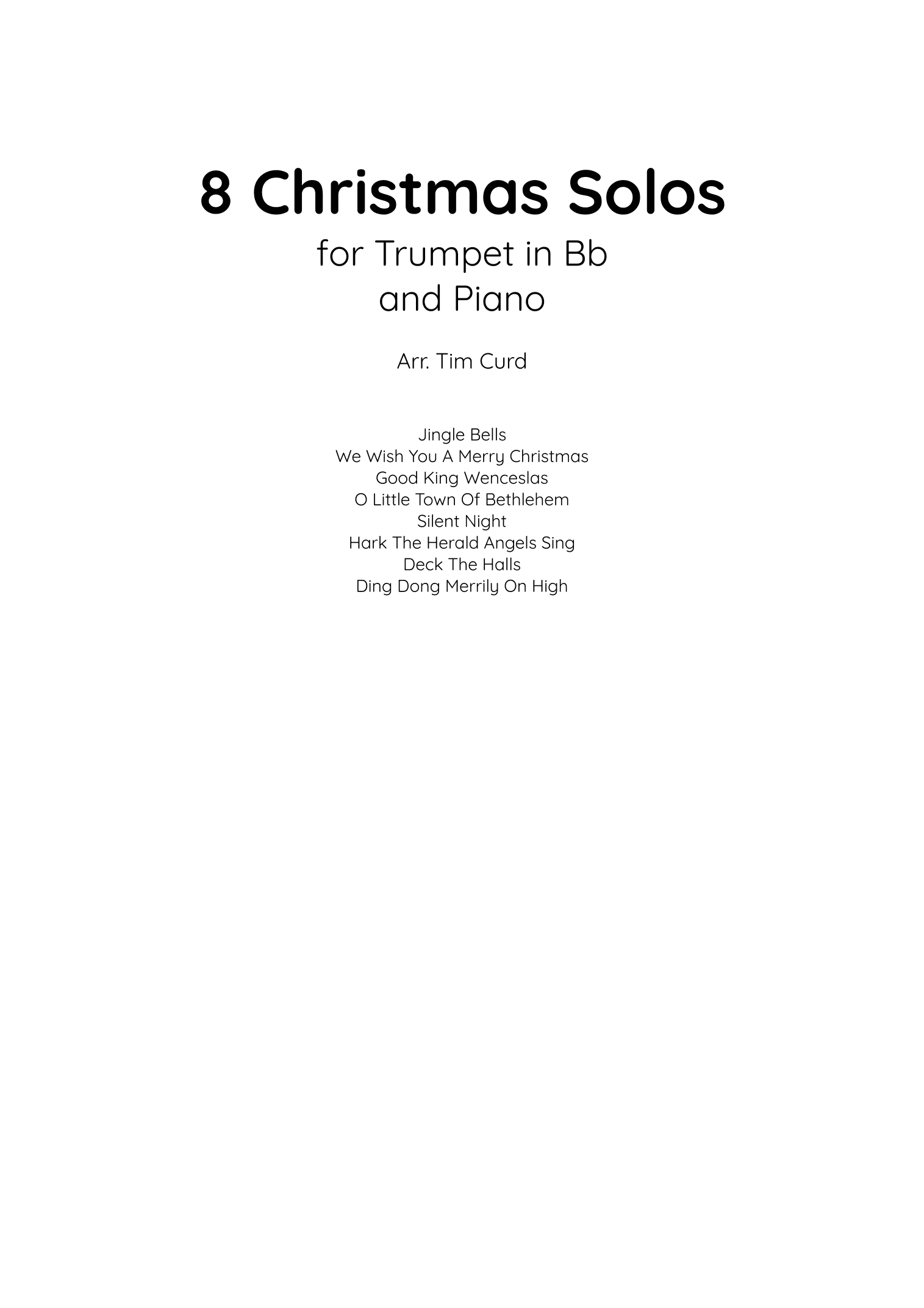 8 Christmas Solos for Trumpet in Bb and Piano