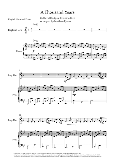 A Thousand Years (arr. Matthew pyeon)
