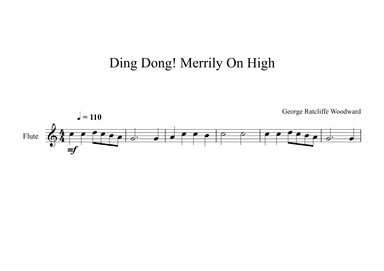 Ding Dong! Merrily On High! - George Ratcliffe Woodward (Flute) (arr. Digital Book Music)