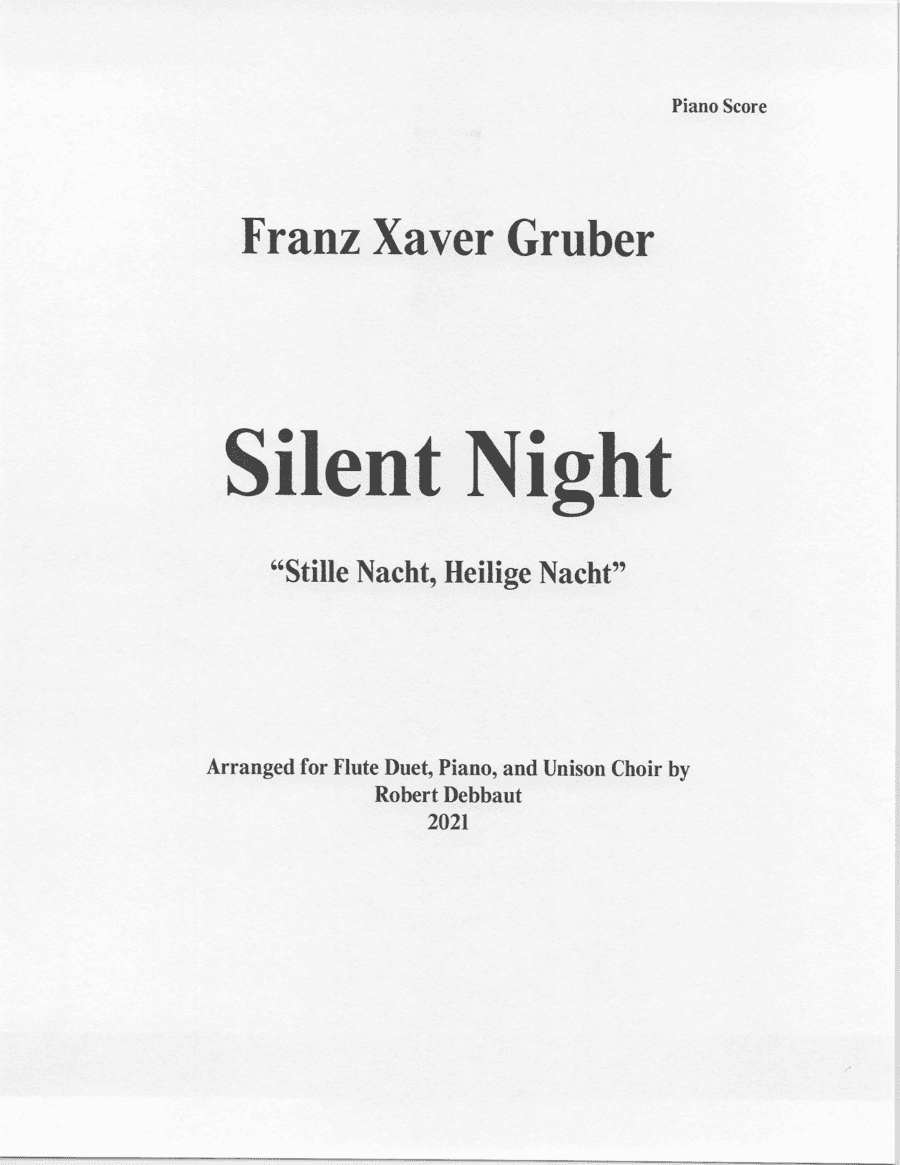 Silent Night for Flute Duet and Piano (F. X. Gruber) (arr. Robert Debbaut)