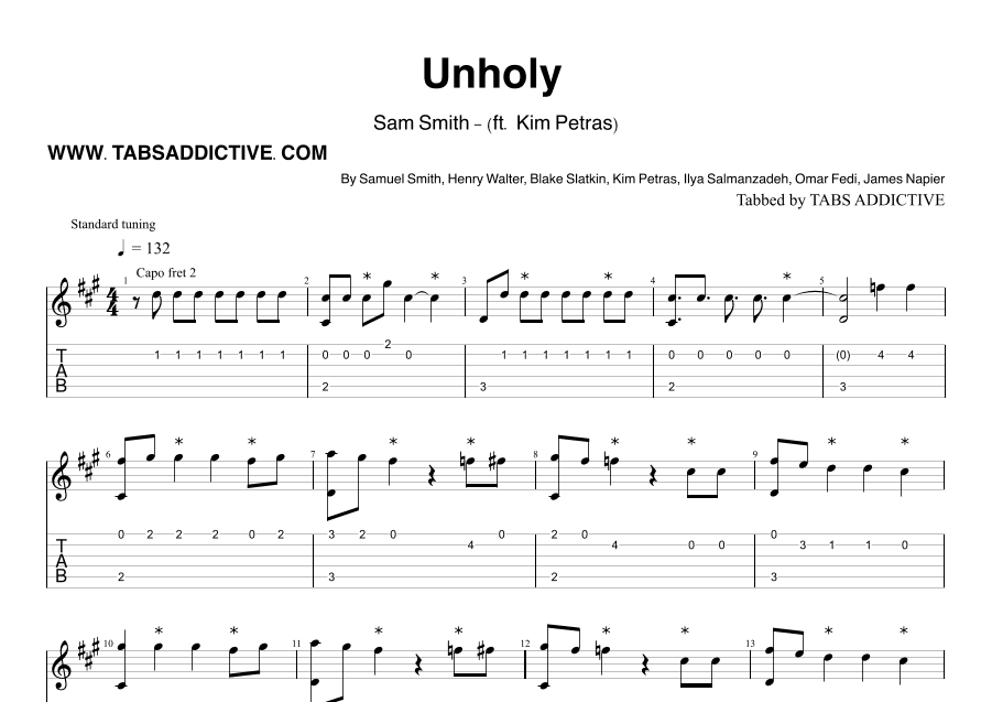 Unholy (arr. TABS ADDICTIVE - SERGIO MARTIN GUITARRA)