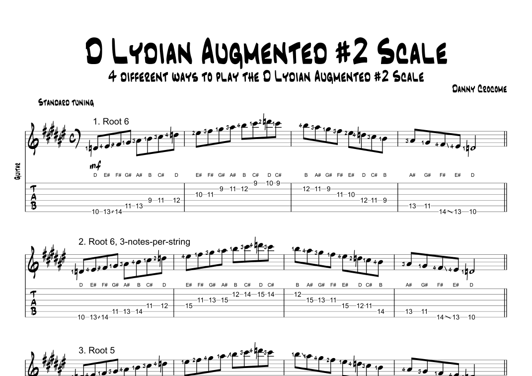 D Lydian Augmented #2 Scale (4 Ways to Play)