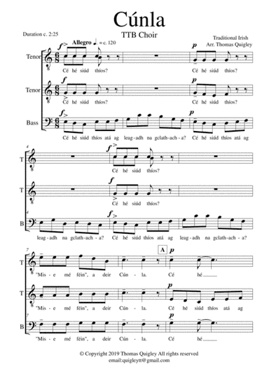 Cúnla (arr. Thomas Quigley)