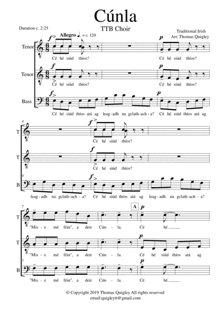 Cúnla (arr. Thomas Quigley)