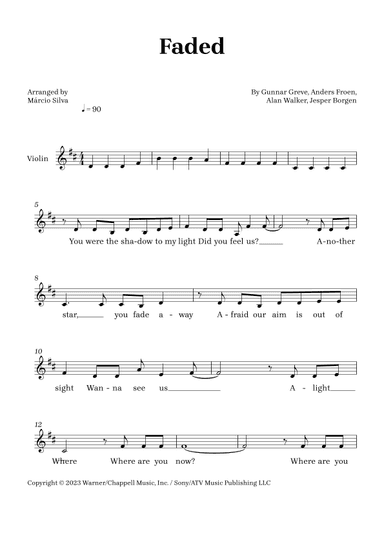 Faded (arr. Márcio Silva)