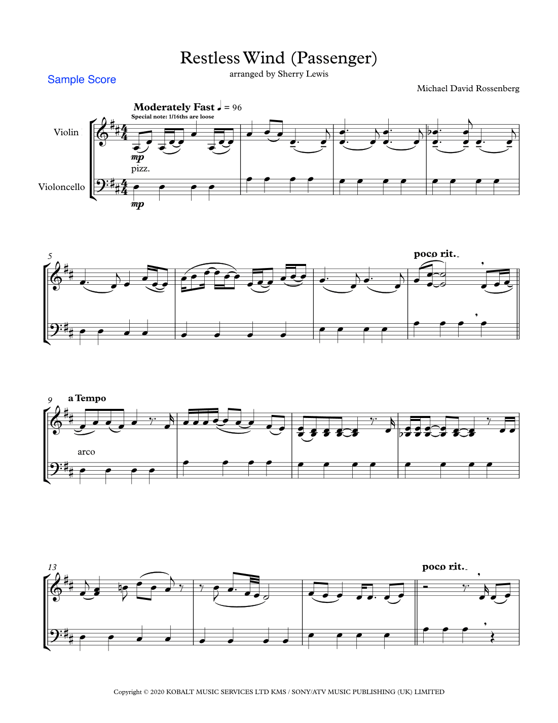 Restless Wind (arr. Sherry Lewis)