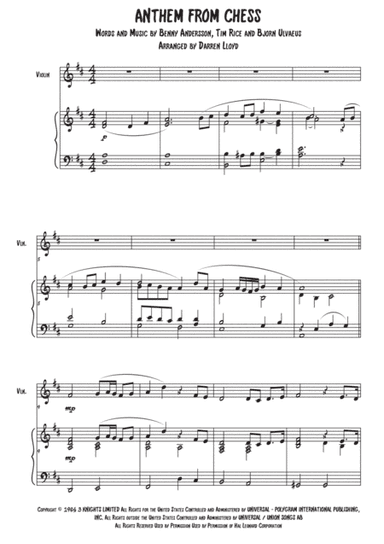 Anthem (from Chess) (arr. Darren Lloyd)